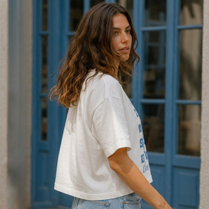 T-shirt pour femmes en coton biologique 100% coupe ample, anti-bactérien, décontracté, été - Product Image 3