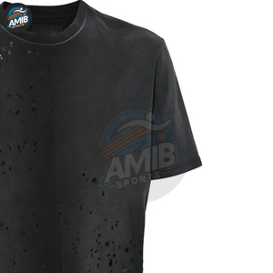 T-shirts personnalisés avec logo, unis, effet vieilli, vente en gros, vierges, grandes tailles, été, 100% polyester tricoté, coupe oversize, haute qualité - Product Image 5