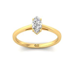 Marquise Cut Lab Grown Diamond <b>Solitaire</b> Engagement <b>Ring</b> 925 Sterling <b>Silver</b> 10K Gold Plated Finish Luxury Style for Women - Product Image 5