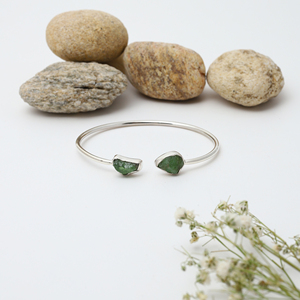 Premium 925 Sterling Silver Trendy Adjustable <b>Bracelet</b> Bangles Moldavite Rough Shape Twister <b>Bracelet</b> Gift Women - Product Image 6