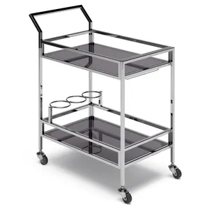 Handmade Metal Trolley Modern Bar Cart Serving Furniture Premium Quality for Home Hotel Restaurant and CateringLuxury Handmade - Product Image 1