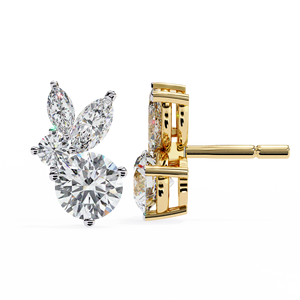 Marquise Oval Round Diamond Earrings Butterfly <b>Stud</b> Ear Jewelry for Wedding Party Gift - Product Image 3
