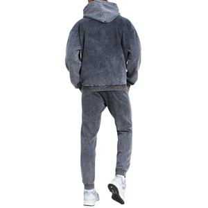 Conjunto de chándales con lavado ácido para mujer con logotipo personalizado, chándales deportivos personalizados de alta calidad para correr para hombre, chándal 2026 - Product Image 6