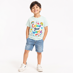 Camiseta de Manga Corta con Cuello Redondo, 100% Algodón, Estampada, Corte Regular, Estilo Jersey, Color Puro, Personalizable para Hombre - Product Image 2
