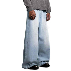 <b>Men</b>’s Fashion Baggy Denim <b>Jeans</b> Loose Fit Oversized Silhouette Wide Leg Casual Streetwear <b>Trousers</b> Premium - Product Image 4