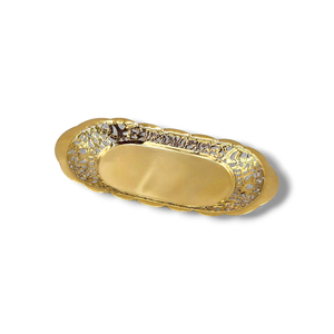 Petit plateau à thé ovale en laiton Plateau de service en laiton Plateau à thé de qualité supérieure et de luxe pour une utilisation dans les meilleurs restaurants et hôtels - Product Image 5