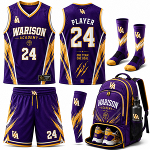 Wholesale Basketball Uniform Kit Customized Solid Color Quick Dry Team Wear Basketball Uniform Set With Custom Name And Number - Product Image 1
