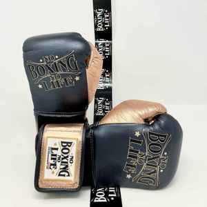 Gants de boxe professionnels de qualité supérieure, couleur or noir, dernière collection, No Boxing No Life, pour sparring et entraînement. - Product Image 2