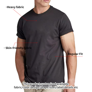 T-shirts personnalisés pour hommes, coupe sport, vierges, haute qualité, avec logo personnalisé, adaptés aux fabricants de vêtements, t-shirts en coton, OEM - Product Image 1