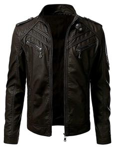 Chaqueta de cuero personalizada para hombre 2026, con capucha, mangas largas, cremallera, bolsillos, cuello alto, lona frontal y letras insertadas. - Product Image 5