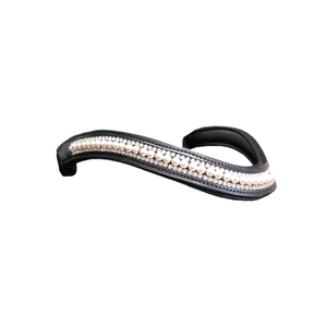 Diadema de Cuero Negro de 3 Hileras con Perlas para Caballo, Calidad de Exportación Personalizada al Mejor Precio - Product Image 1