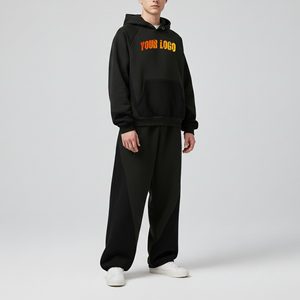 <b>Men</b> Winter Breathable Printed Fleece Windproof Streetwear Tracksuit Set <b>Pullover</b> Hoodie Sweatpants Joggers Two-Piece Oversized - Product Image 2