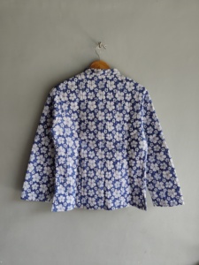 Veste matelassée patchwork florale respirante et écologique pour femme, col mandarin, manches longues, coton, styles automne, longueur standard - Product Image 6
