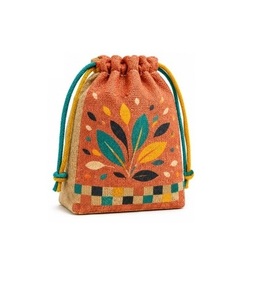 Cheerful Gift Jute <b>Drawstring</b> Pouch for Jewelry Gift Packaging Wedding Favors Return Gifts and Small Item Storage - Product Image 1