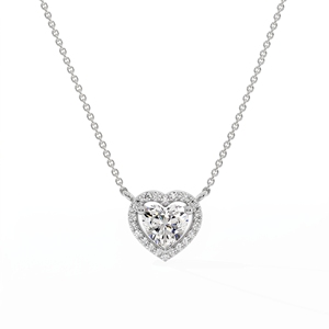 Collier Solitaire Cœur de Luxe en Argent Sterling 9KT 10KT 14KT 18KT avec Diamant de Laboratoire et Naturel, Pendentif pour Femme, Cadeau Bijou - Product Image 4