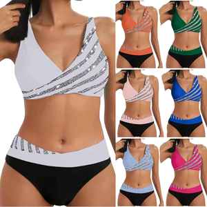 Solid Trader Elite Comfort Adjustable Waistband Elastic Fabric Stylish Rhinestone High Performance Summer Wear Women <b>Bikini</b> - Product Image 1