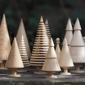 Tis the Season Trending Decoraciones navideñas y árbol de madera artesanal - Product Image 1