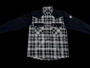 Chemises de travail pour hommes en flanelle noire et coton ignifuge, manches longues, pour soudage, vente en gros - Product Image 5