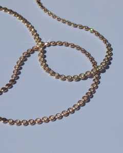 14K Gold Round Cut Lab Grown Diamond Tennis Necklace Puffy Bezel Set 16 Inches Bubble Frame Statement <b>Choker</b> For Women Wholesale - Product Image 4