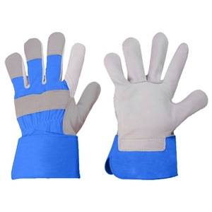 Gants de travail en cuir à doigts entiers avec grip antidérapant et fermeture auto-agrippante pour usage extérieur, unisexe, toutes saisons - Product Image 3