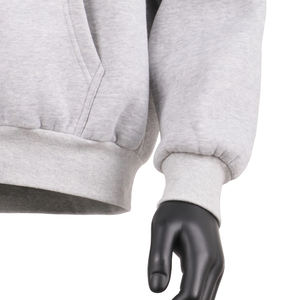 Sweat-shirt à capuche gris pour homme avec broderie 99 en strass, doublure à carreaux, vêtement décontracté pour l'automne - Product Image 3