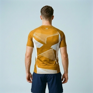 OEM Custom <b>Mens</b> Half Sleeve Compression Fitness Shirt <b>Stretch</b> Athletic Gym Workout Performance Apparel - Product Image 2