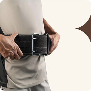 Cinturón de Cuero de Alta Calidad para Levantamiento de Pesas, Ligero y Resistente, con Soporte Lumbar y Gancho de Protección Profesional - Product Image 5