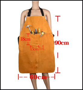 Tabliers de sécurité en cuir de vachette de haute qualité, résistants à la chaleur, ignifuges, combinaisons de travail pour soudeurs - Product Image 5
