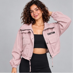 Custom <b>Women</b> Windbreaker Set Color Block Zip <b>Jacket</b> Regular Fit Pants Two Piece Knitted Tracksuit Contrast Panel <b>Summer</b> - Product Image 1