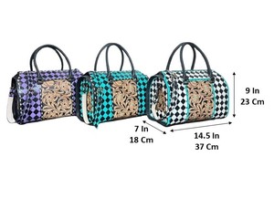 Bolsos de Viaje de Cuero Vacuno Hechos a Mano de Estilo Moderno y Lujoso, Bolsos de Hombro Vintage con Patrón a Cuadros para Hombre y Mujer - Product Image 2