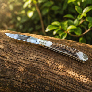 Navaja Plegable de Acero Inoxidable con Mango de Cuerno, Hoja Recta, Multifuncional, Grado Industrial, OEM/ODM, Navaja de Bolsillo - Product Image 6