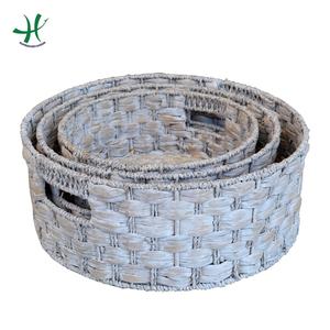 Panier de rangement rond en jacinthe pour décor à la maison pour le stockage d'eau pour la décoration intérieure - Product Image 4