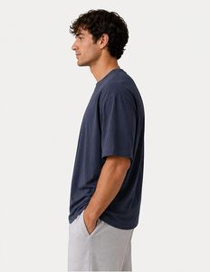 เสื้อยืดโอเวอร์ไซส์ผ้าฝ้ายแท้ 100% น้ำหนัก 220 กรัม พิมพ์ลายตามสั่งที่ไหล่ สไตล์ฮิปฮอป ไซส์ใหญ่พิเศษ ผ้าฝ้ายแท้ 100% ทรงบ็อกซี่ สำหรับผู้ชาย - Product Image 3
