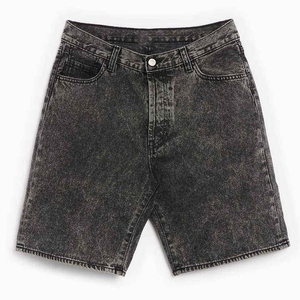 Nouveauté 2026 : Short en jean bleu clair délavé pour homme, coupe droite vintage, respirant, effet usé, personnalisable OEM, vente en gros - Product Image 1