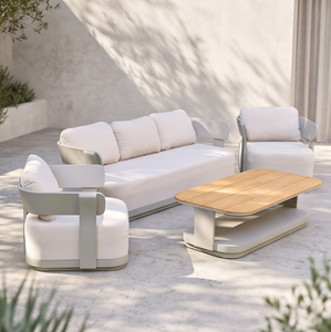 Modern Outdoor Yora <b>Sofa</b> <b>Set</b> with Waterproof Cushions Aluminum Frame Contemporary Design for Garden Patio Furniture - Product Image 5