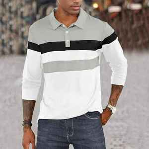 Polo tendance pour homme, design moderne, tissu extensible, manches courtes, confortable, vêtements décontractés pour l'extérieur, prix de gros - Product Image 4