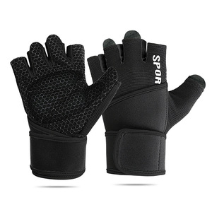 Guantes Deportivos de Medio Dedo, Negros, de Neopreno, con Correa Ajustable para la Muñeca, para Gimnasio, Levantamiento de Pesas, Unisex - Product Image 4