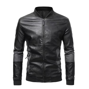 Men's Leather Motorcycle Windproof Lightweight Sun-Protecting Waterproof Stain-Resistant Reversible Front Logo Men's Jacket - Product Image 1