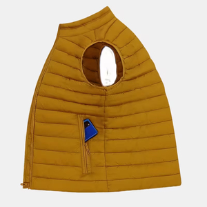 Gilet matelassé homme couleur moutarde, chaud pour l'hiver, doublé polaire, col montant, fermeture éclair intégrale, sans manches, respirant, style streetwear - Product Image 4