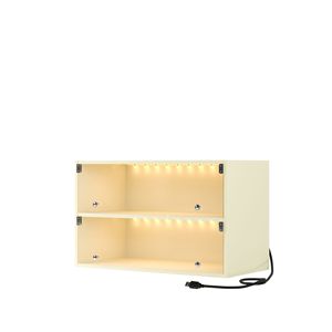 Scarpiera Illuminata a LED RGB con Porta in Vetro Bianco Sporco per Sneakers - Product Image 1