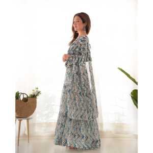 Hermoso vestido Anarkali tamaño XS con ropa india y paquistaní Dupatta para fiestas - Product Image 3