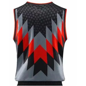 Uniforme de Baloncesto sin Mangas Personalizado de Alta Calidad, Talla Grande, Impresión por Transferencia de Calor, Antibacteriano, Secado Rápido, Transpirable, 100% - Product Image 4
