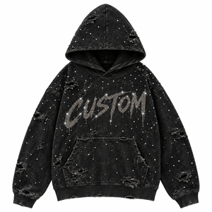 Sudadera con Capucha Bordada Personalizada para Hombre, Estilo Urbano Oversize, Algodón French Terry, Diseño con Bolsillos, Prenda de Otoño - Product Image 2