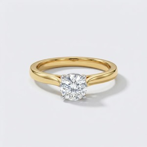 Bague de fiançailles solitaire en or jaune 9 carats avec diamant de laboratoire taille ronde 2,00 carats, bijoux de mariée personnalisés, vente en gros - Product Image 1