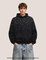 Sweat à capuche oversize en molleton pour homme, design personnalisé, effet délavé, poches, coupe classique, couleur marron, 100% coton, idéal pour l'hiver