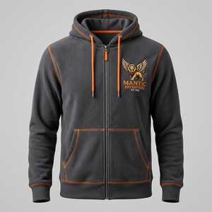 Heavy Weight Polar Fleece 320 GSM Men's <b>Hoodie</b> Custom Logo <b>String</b> Zipper Streetwear Men's <b>Hoodie</b> - Product Image 1