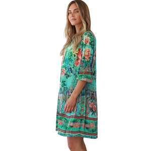 Vestido Mini Estampado para Mujer, Manga Abullonada, Ropa Casual - Product Image 3