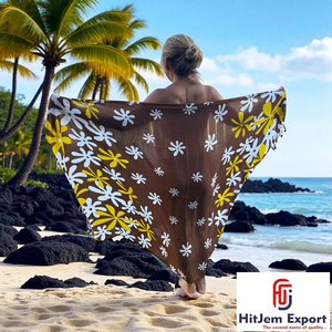 Premium Custom Tropical <b>Beach</b> Sarong Tahitian Pareo Hawaii Fiji Samoa OEM ODM Customized Manufacturing Service Provider India - Product Image 3