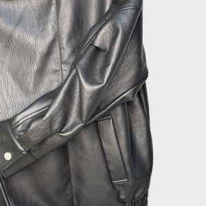 Women's Original Sheep Skin Leather Jacket (<b>3</b> Colors) Biker Jacket with Zip Pockets Stripe Detail Regular Coat for Winter - Product Image 4