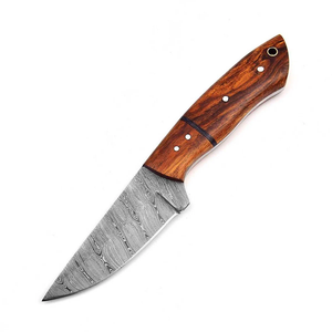Cuchillo de desollar de acero de Damasco hecho a mano, personalizado OEM, de grado industrial, con mango de palisandro, 8 pulgadas, de Edge Master Manufacture - Product Image 1